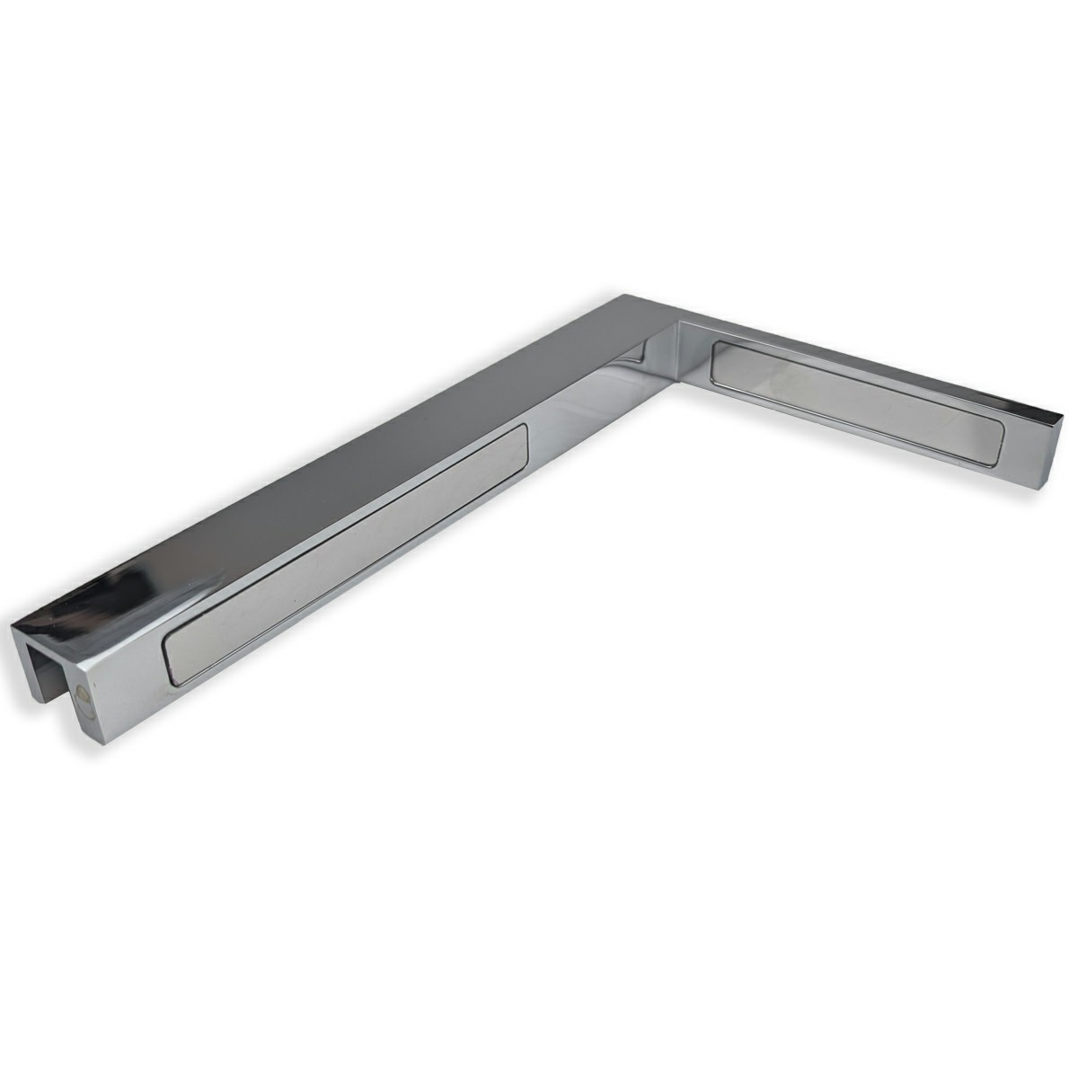 Support Bar - L Style - On The Wall Side Attachable to Top Edge of Glass Panel - Polished Stainless Steel